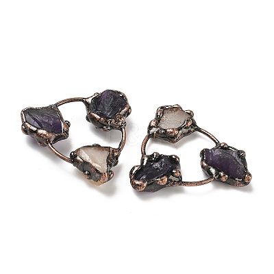 Natural Amethyst & Citrine Triangle Cabochons G-H332-04R-1