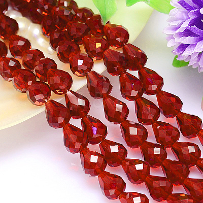 Faceted Teardrop K9 Glass G-M185-10x8mm-05A-1