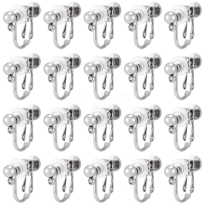 20Pcs 316 Stainless Steel Clip-on Earring Findings STAS-BBC0008-59P-1