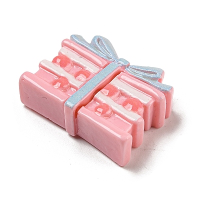 Spring Cherry Blossoms Theme Opaque Resin Cake with Bowknot Decoden Cabochons X-RESI-E055-02H-1