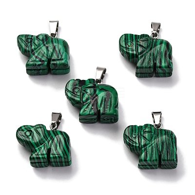 Synthetic Malachite Pendants G-B127-05P-01-1