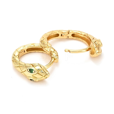 Brass Micro Pave Cubic Zirconia Hoop Earrings EJEW-F273-07G-1