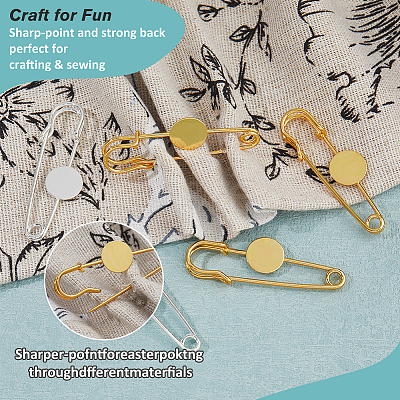 20Pcs 2 Colors Brass Safety Pins Brooch Findings KK-FH0007-85A-1
