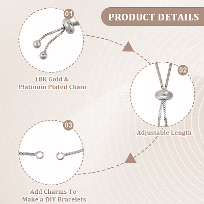 10Pcs 2 Colors Rack Plating Brass Chain Bracelet Making KK-BBC0021-96-1