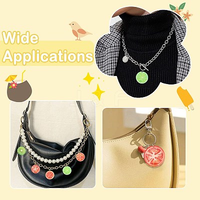 18Pcs 6 Colors Printed Acrylic Pendants MACR-CJ0002-40-1