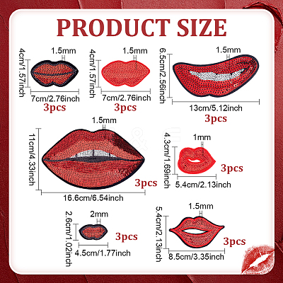 21Pcs 7 Styles Computerized Embroidery Polyester Sew on Patches PATC-PH0001-87-1