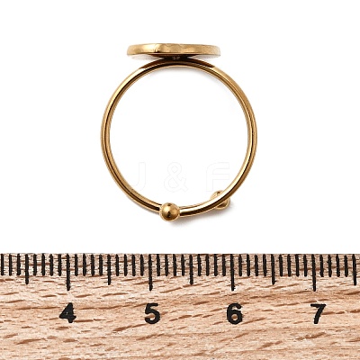 Adjustable 304 Stainless Steel Enamel Cuff Rings for Women RJEW-B152-01G-03-1