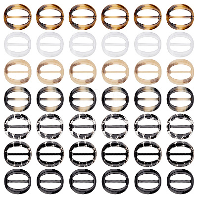 24Pcs 6 Colors Resin Buckle Clasps RESI-FG0001-02-1