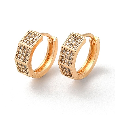 Brass Hoop Earrings with Rhinestone EJEW-K256-64KCG-1