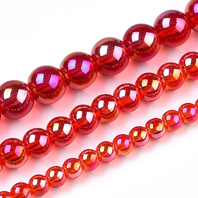 Electroplate Transparent Glass Beads Strands GLAA-T032-T4mm-AB09-1