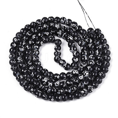 Baking Paint Glass Beads Strands DGLA-N015-6mm-10-1