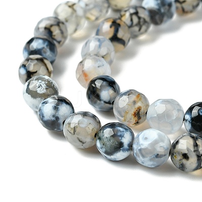 Colored Natural Fire Crackle Agate Beads Strings G-R176-8mm-03-1