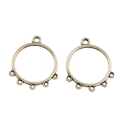 Tibetan Style Alloy Ring Chandelier Components Links TIBE-3818-AS-LF-1