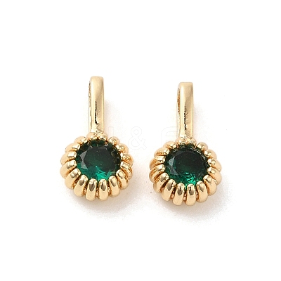 Brass Micro Pave Cubic Zirconia Charms KK-Z040-01B-1