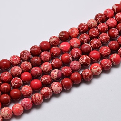 Natural Imperial Jasper Beads Strands X-G-I122-6mm-04-1