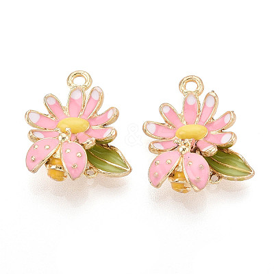 Alloy Enamel Pendants ENAM-T022-41KCG-01-1