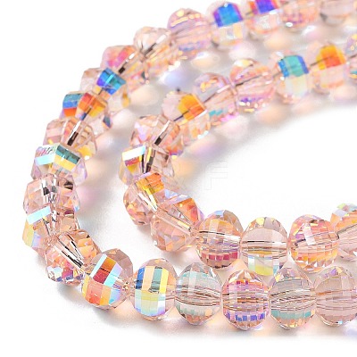 Transparent Electroplate Glass Beads Strands GLAA-Q099-C01-03-1-1