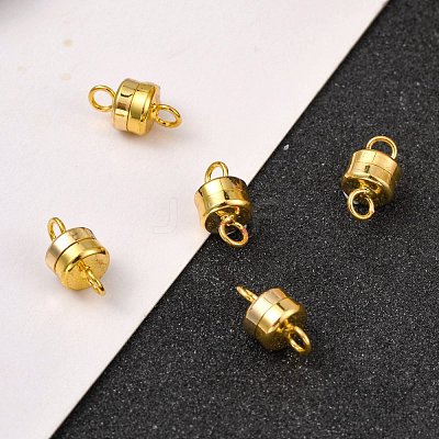Column Brass Magnetic Clasps with Loops KK-M064-G-NR-1