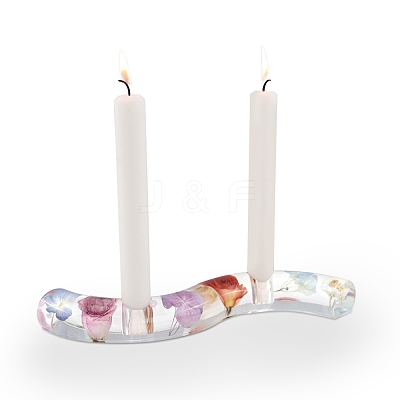 DIY Wavy Line S Shape Candlestick Silicone Molds DIY-E040-01-1