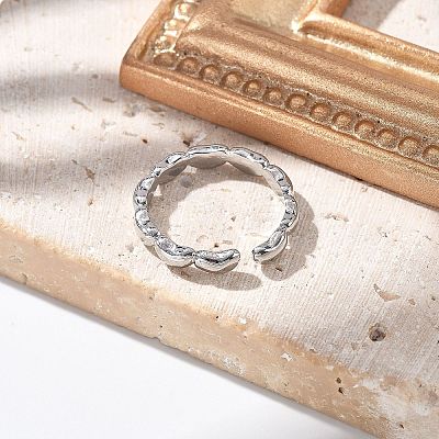 Brass Open Cuff Rings for Women RJEW-U032-04G-1