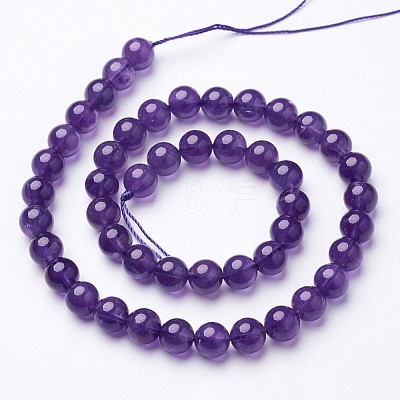 Natural Grade AB+ Amethyst Bead Strands GSR8mmC062-A-1