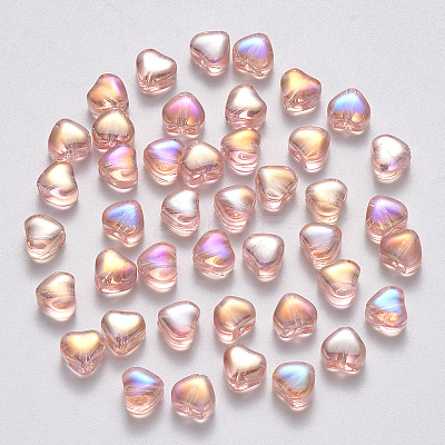 Transparent Spray Painted Glass Beads LS-GLAA-R211-02-D03-1