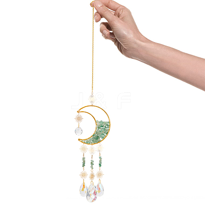 Crystal Chandelier Glass Teardrop Pendant Decorations HJEW-PH01778-03-1