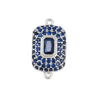 Brass Micro Pave Cubic Zirconia Connector Charms CU-CBAAB9C-01P-1