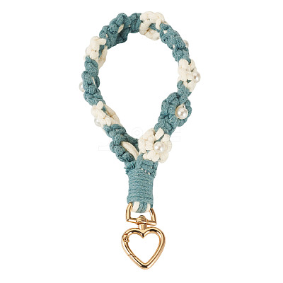 Cotton Braided Flower Pendant Decorations AJEW-TAC0030-032G-10-1