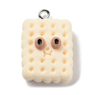 Cookies Theme Imitation Food Resin Pendants X-RESI-B021-02C-05-1