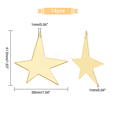 14Pcs Brass Pendants KK-FH0002-57-1
