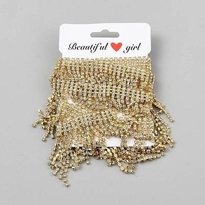 Brass Rhinestone Cup Chains OCOR-WH0816-023B-1