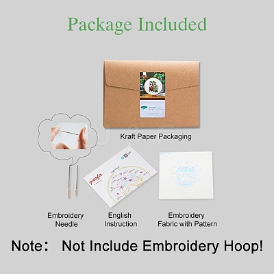 Cactus Pattern DIY Embroidery Starter Kits DIY-P077-098-1