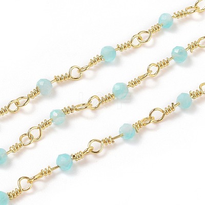 Natural Amazonite Handmade Beaded Chains CHC-K008-A04-1