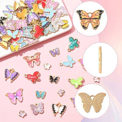 80Pcs 8 Styles Alloy Enamel Pendants ENAM-FS0003-62-1