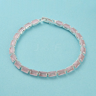 Rack Plating Brass Rectangle Link Chain Bracelet BJEW-Q771-05S-1