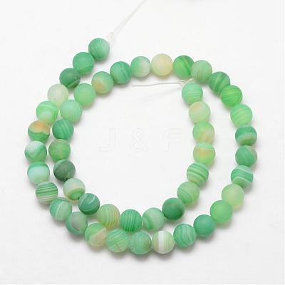 Natural Striped Agate/Banded Agate Bead Strands G-K166-12-6mm-1