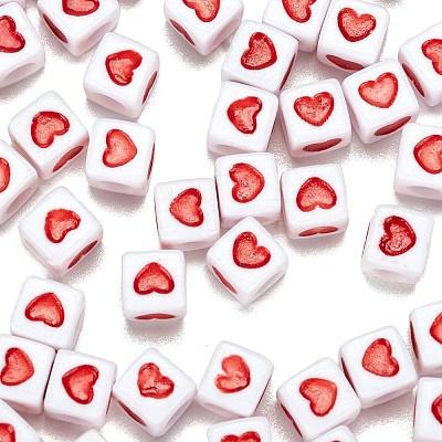 Opaque White Acrylic European Beads OPDL-FS0001-02A-1