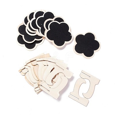 Flower Wooden Mini Chalkboard Signs LS-AJEW-M035-09-1