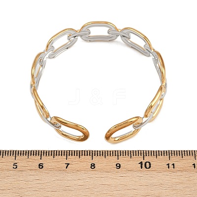 304 Stainless Steel Cuff Bangles for Women BJEW-G757-04GP-1