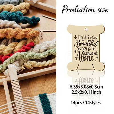 14Pcs 14 Style Plywood Thread Winding Boards WOOD-WH0060-05-1