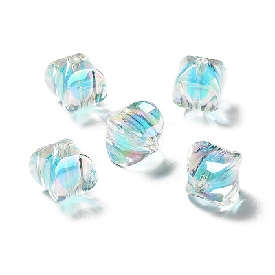 Two Tone UV Plating Rainbow Iridescent Acrylic Beads LS-TACR-D010-04E-1