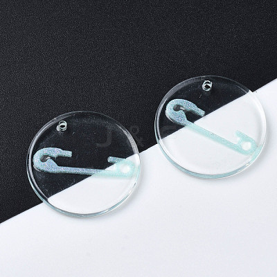 Transparent Resin Pendants RESI-N030-005D-1