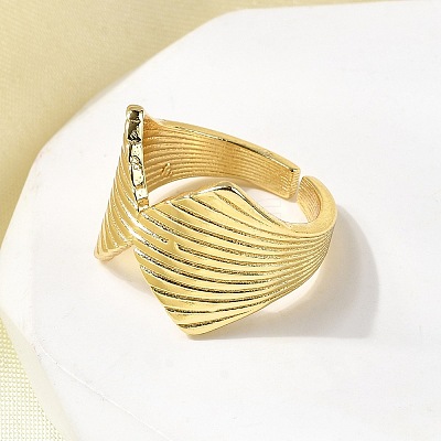 Brass Cuff Rings for Women RJEW-H262-06F-G-1