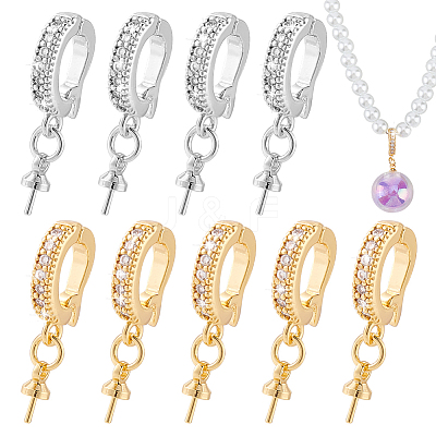 10Pcs 2 Colors Brass Crystal Rhinestone Fold Over Clasps FIND-PH0020-87-1