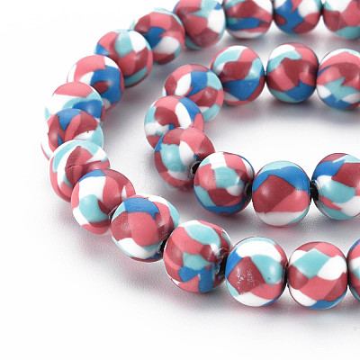 Handmade Polymer Clay Beads Strands CLAY-N008-054-10-1
