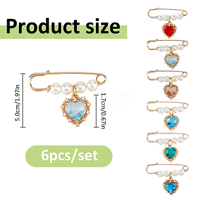 6Pcs Alloy Brooches JEWB-FH00051-1