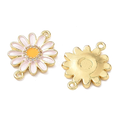 Brass Micro Pave Clear Cubic Zirconia Connector Charms CU-CBA280C-11G-02-1