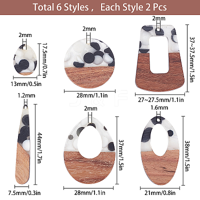 Resin & Walnut Wood Pendants RESI-SC0001-45-1