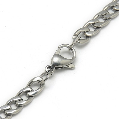 Tarnish Resistant Trendy Men's 201 Stainless Steel Chain Curb Necklaces NJEW-L043-40P-1